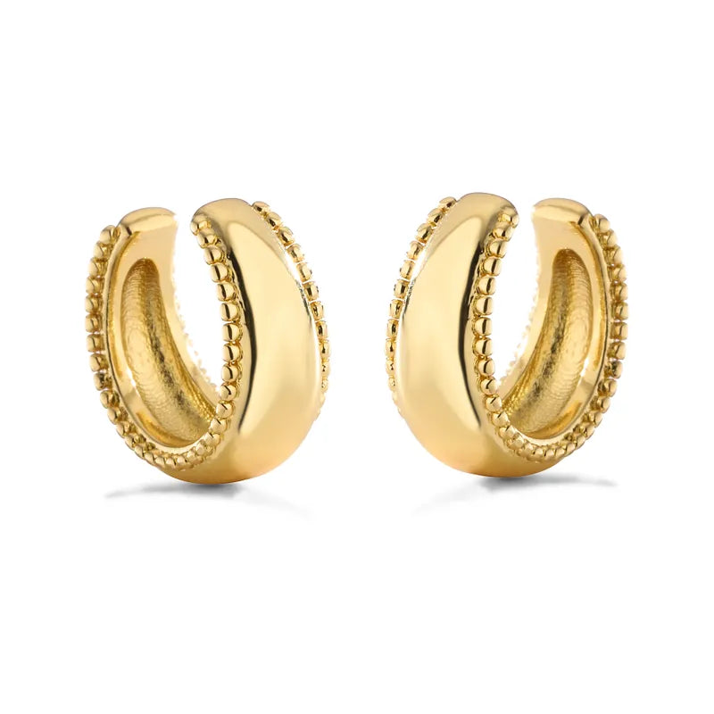 1 Pair Ig Style French Style Simple Style Leaves Twist Plating Inlay Copper Zircon 18k Gold Plated Ear Cuffs