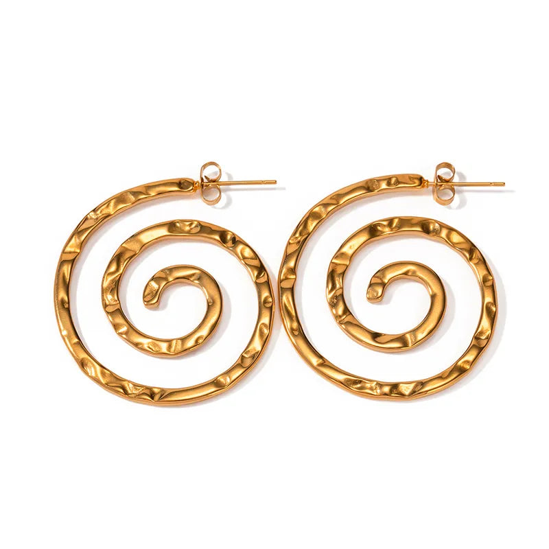 1 Pair Ig Style Round Plating Stainless Steel 18k Gold Plated Drop Earrings