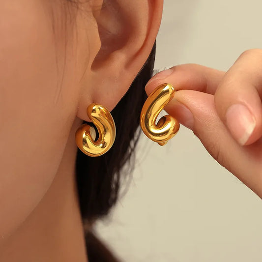 1 Pair Luxurious Classic Style Geometric 304 Stainless Steel 18K Gold Plated Ear Studs