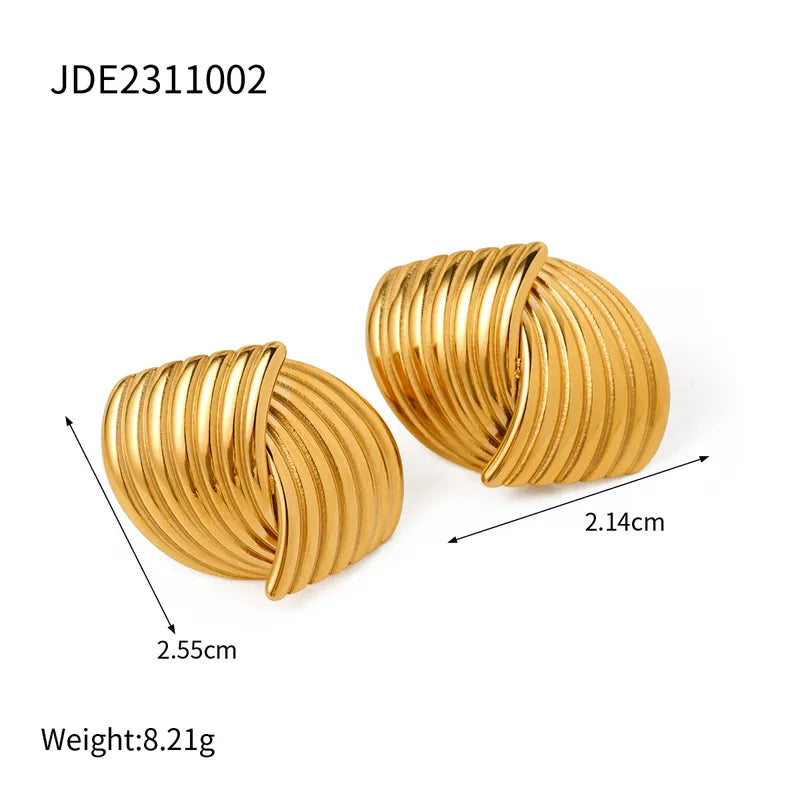 1 Pair Luxurious Simple Style Classic Style Geometric Plating 304 Stainless Steel Ear Studs