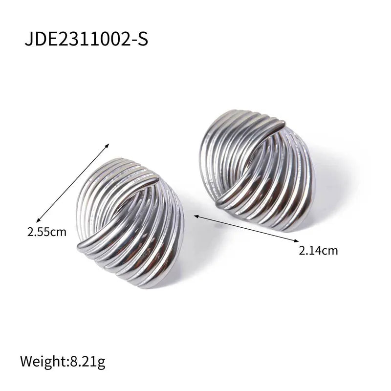 1 Pair Luxurious Simple Style Classic Style Geometric Plating 304 Stainless Steel Ear Studs