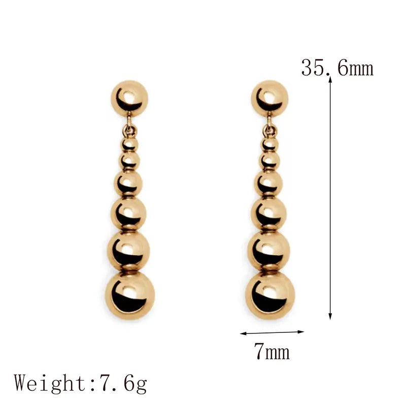 1 Pair Luxurious Simple Style Commute Geometric 304 Stainless Steel 18K Gold Plated Drop Earrings