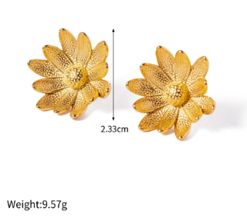 1 Pair Modern Style Classic Style Flower 316 Stainless Steel 18K Gold Plated Ear Studs