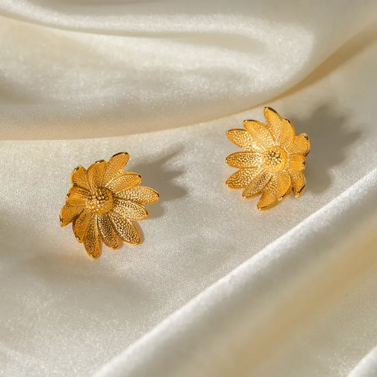 1 Pair Modern Style Classic Style Flower 316 Stainless Steel 18K Gold Plated Ear Studs