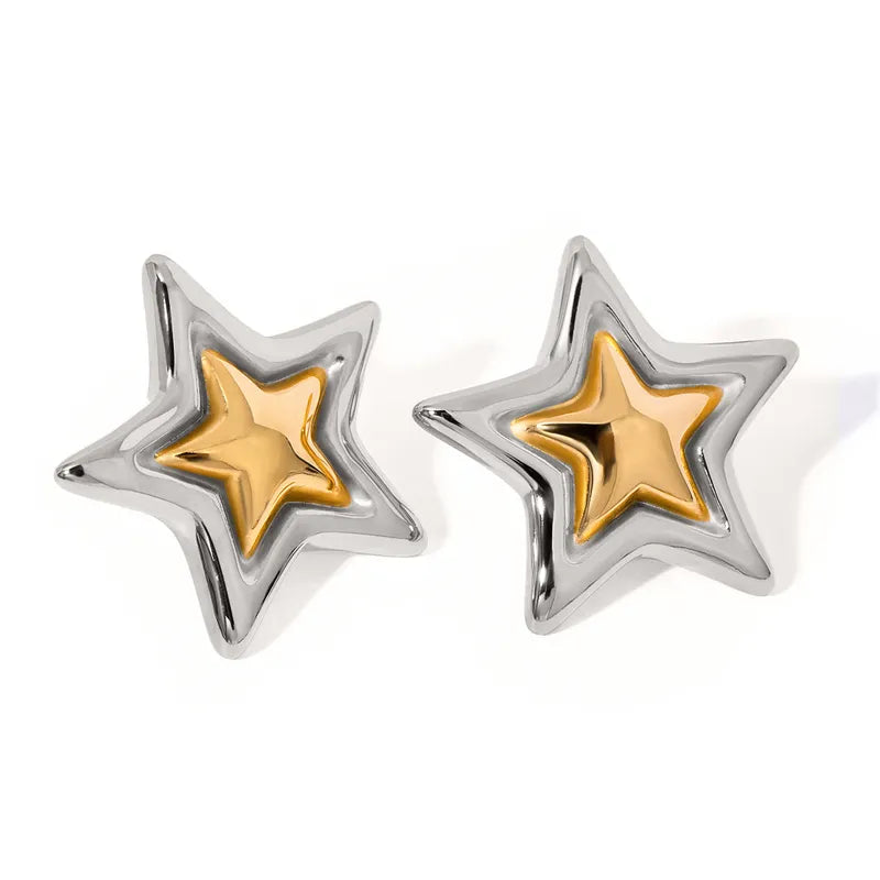 1 Pair Modern Style Classic Style Pentagram 304 Stainless Steel Ear Studs