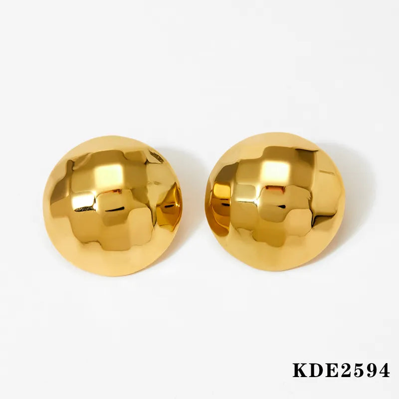 Solid Color 304 Stainless Steel 14K Gold Plated White Gold Plated Gold Plated Ear Studs