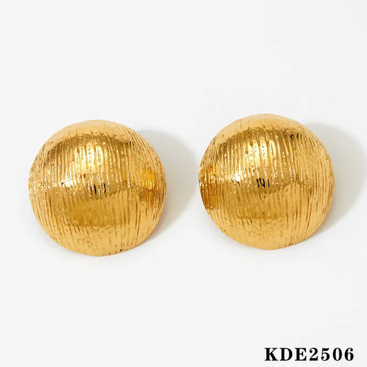 Solid Color 304 Stainless Steel 14K Gold Plated White Gold Plated Gold Plated Ear Studs