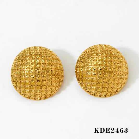 Solid Color 304 Stainless Steel 14K Gold Plated White Gold Plated Gold Plated Ear Studs