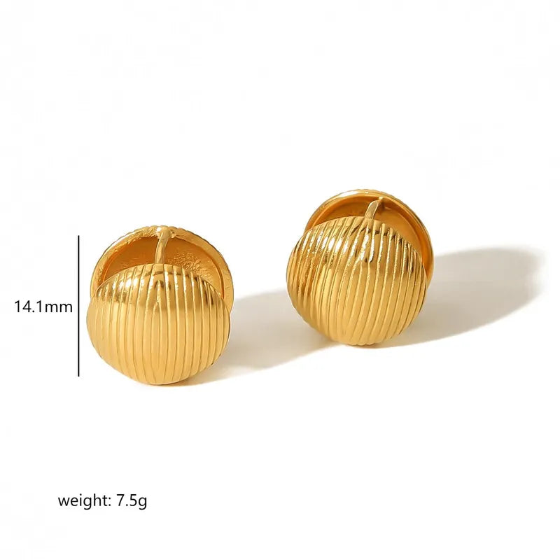 1 Pair Modern Style Simple Style Circle Polishing Plating 304 Stainless Steel 18K Gold Plated Earrings