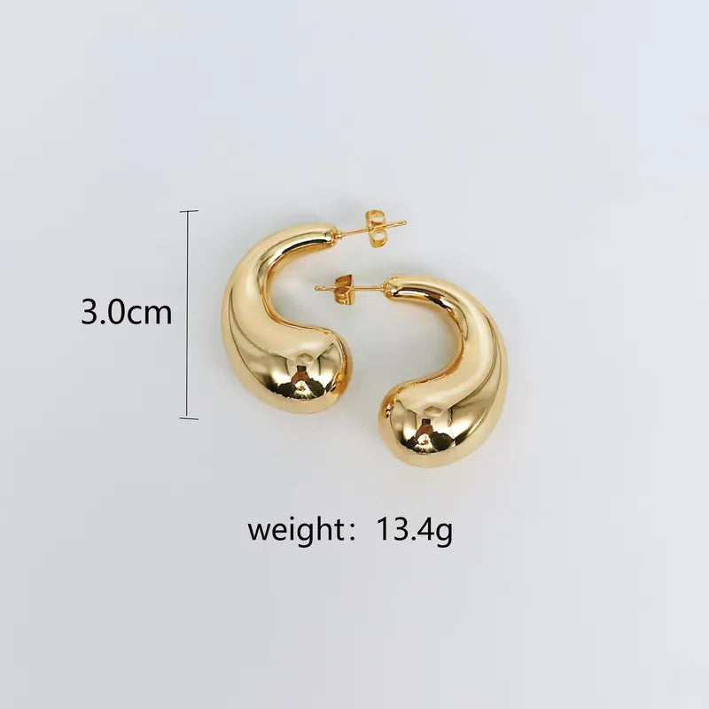 1 Pair Modern Style Simple Style Classic Style Water Droplets Copper 18K Gold Plated Silver Plated Ear Studs