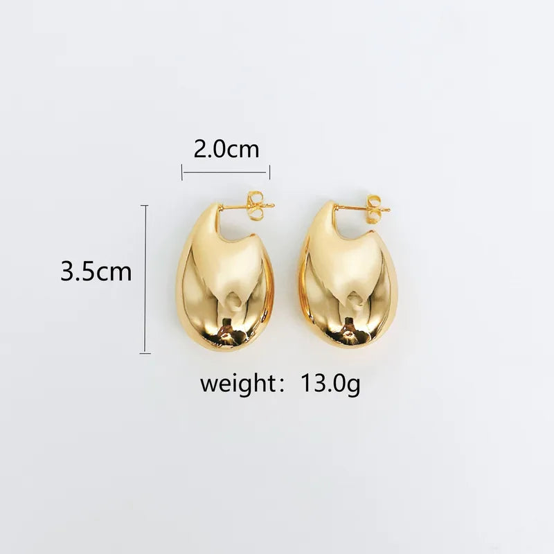 1 Pair Modern Style Simple Style Classic Style Water Droplets Copper 18K Gold Plated Silver Plated Ear Studs