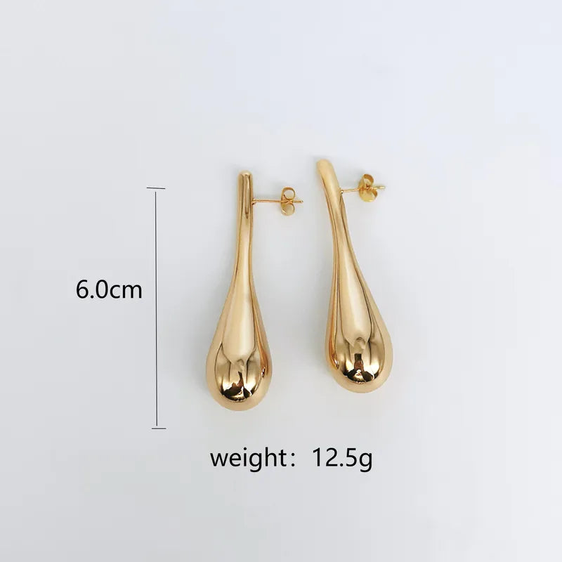 1 Pair Modern Style Simple Style Classic Style Water Droplets Copper 18K Gold Plated Silver Plated Ear Studs