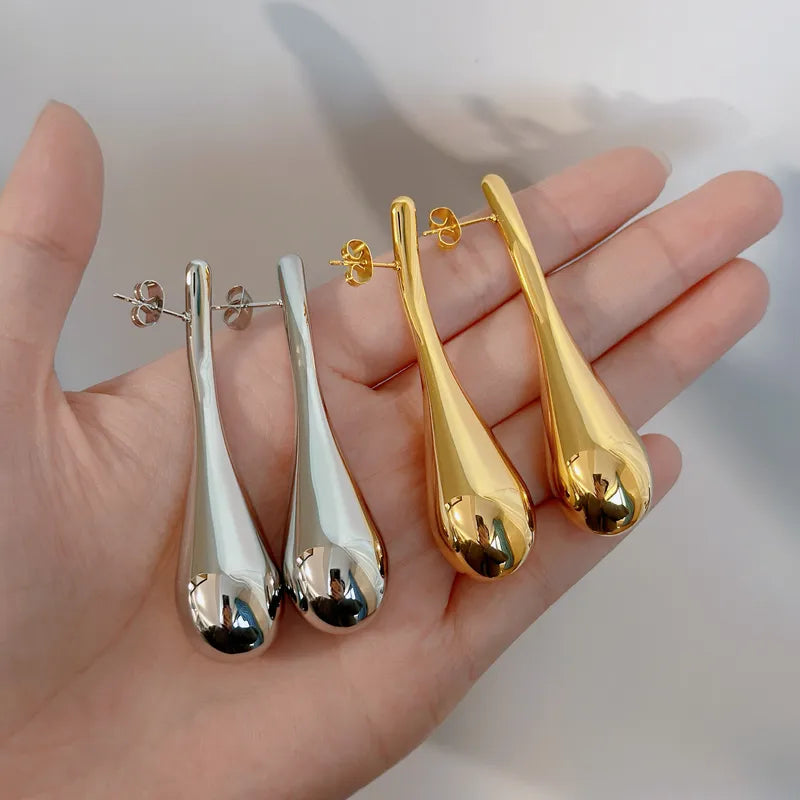 1 Pair Modern Style Simple Style Classic Style Water Droplets Copper 18K Gold Plated Silver Plated Ear Studs