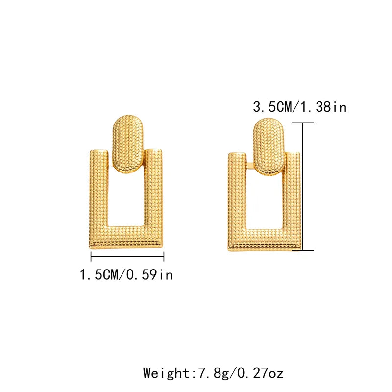 1 Pair Modern Style Simple Style Commute Rectangle Plating 304 Stainless Steel Gold Plated Ear Studs