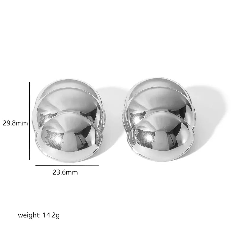 1 Pair Modern Style Solid Color Polishing Plating 304 Stainless Steel 18K Gold Plated Ear Studs