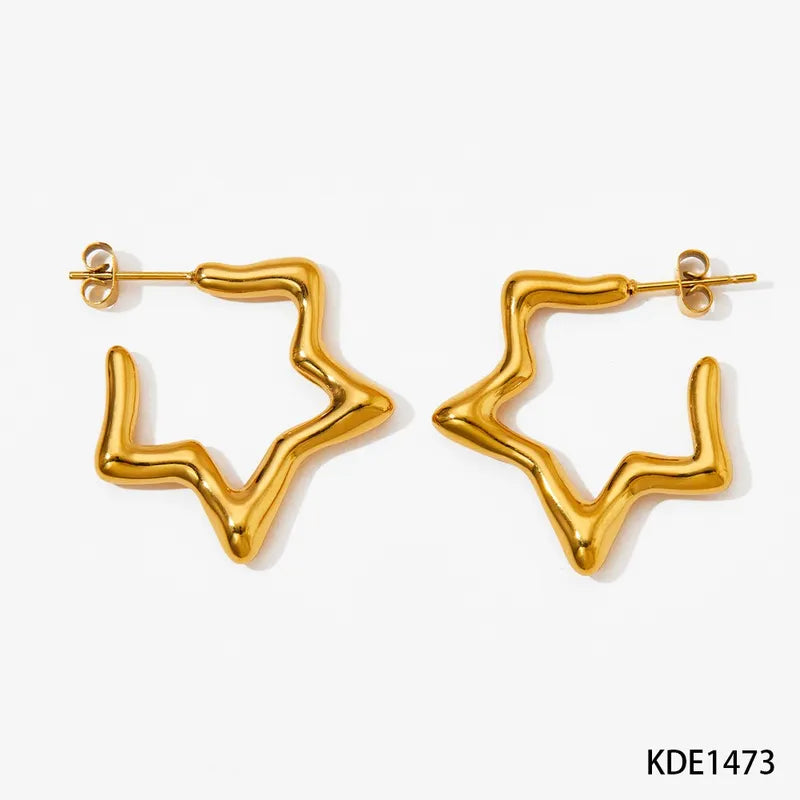 1 Pair Modern Style Star 304 Stainless Steel 16K Gold Plated White Gold Plated Gold Plated Ear Studs