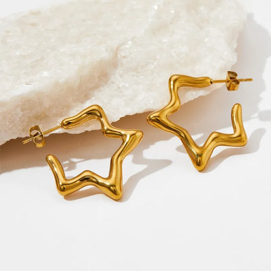 1 Pair Modern Style Star 304 Stainless Steel 16K Gold Plated White Gold Plated Gold Plated Ear Studs