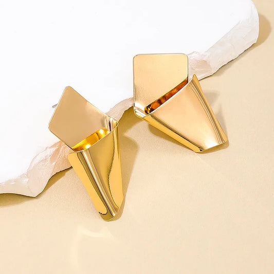 1 Pair Nordic Style Simple Style Solid Color Irregular Alloy Ear Studs