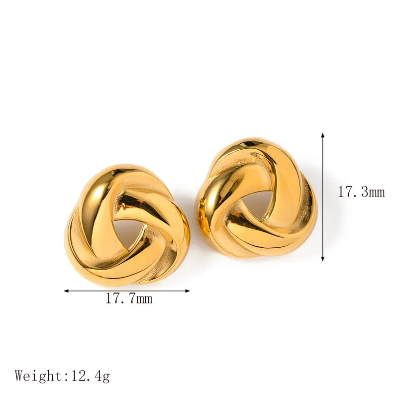 1 Pair Retro Classic Style Commute Triangle 304 Stainless Steel 18K Gold Plated Ear Studs