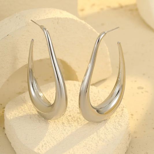 1 Pair Retro Exaggerated U Shape 304 Stainless Steel 18K Gold Plated Drop Earrings Ear Studs