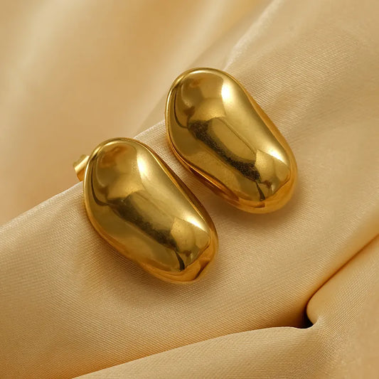 1 Pair Retro Luxurious Commute Solid Color Inlay 304 Stainless Steel Artificial Pearls 18K Gold Plated Ear Studs