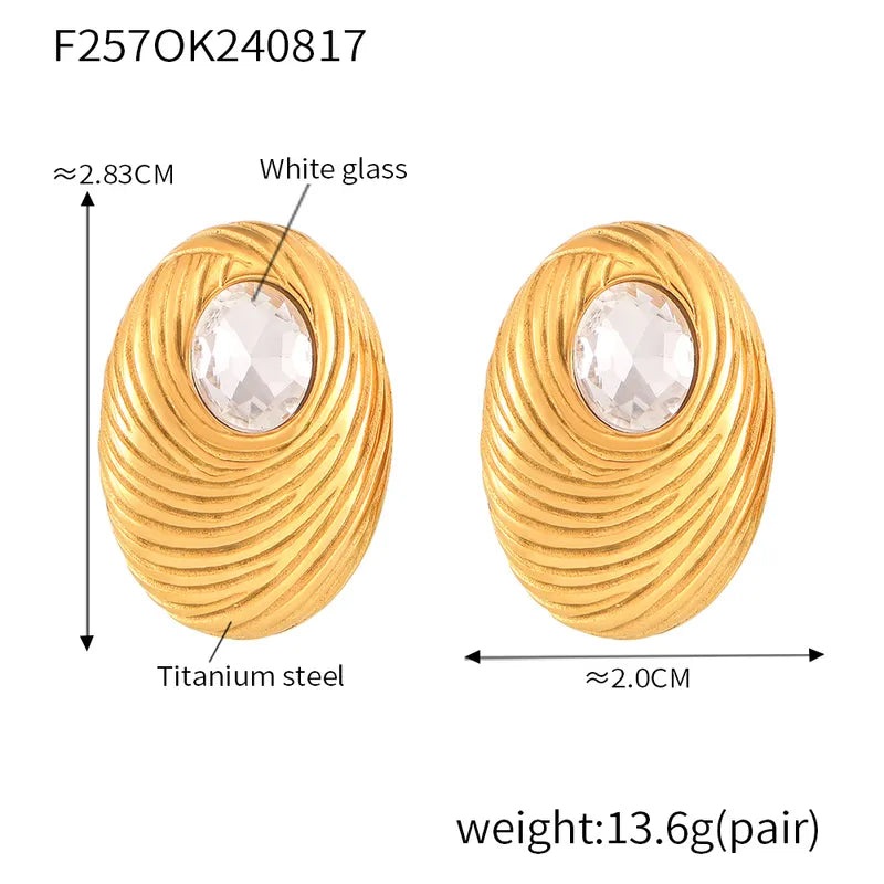 1 Pair Retro Simple Style Classic Style Geometric Titanium Steel 18K Gold Plated Ear Studs