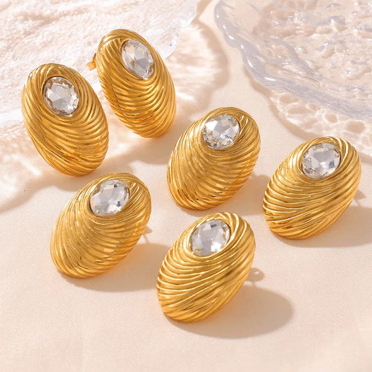 1 Pair Retro Simple Style Classic Style Geometric Titanium Steel 18K Gold Plated Ear Studs