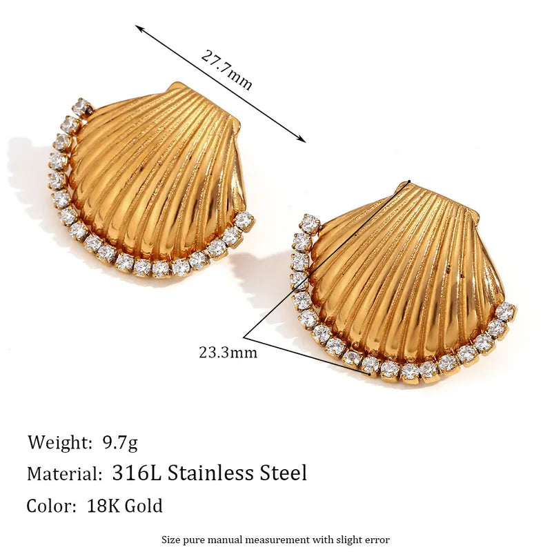 1 Pair Retro Simple Style Geometric Flower Plating 316L Stainless Steel 18K Gold Plated Earrings Ear Studs