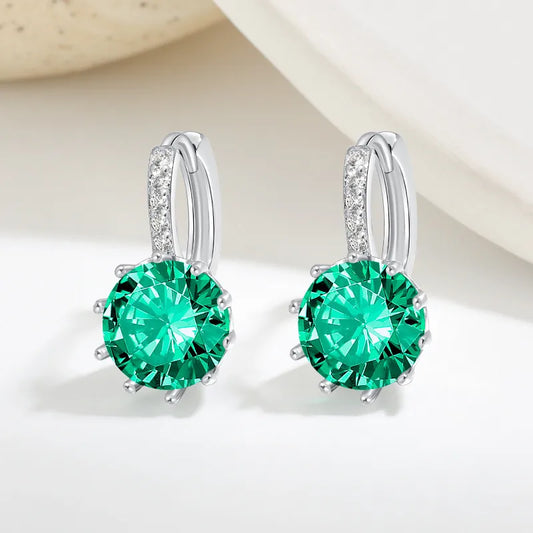 1 Pair Shiny IG Style Shape Inlay Copper Zircon Earrings