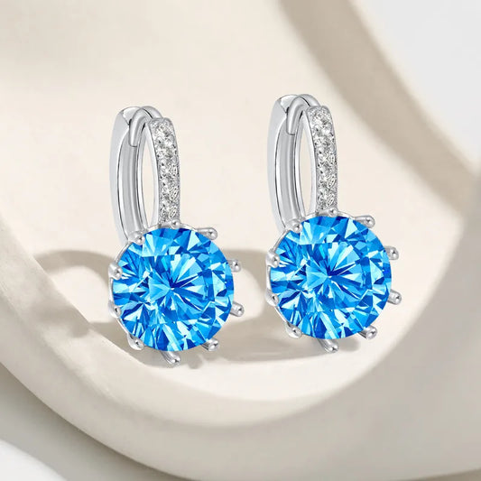 1 Pair Shiny IG Style Shape Inlay Copper Zircon Earrings