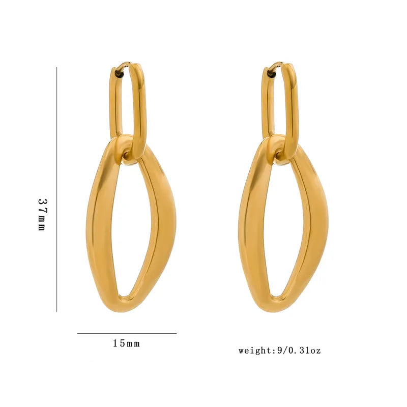 1 Pair Simple Style Classic Style Abstract Plating Stainless Steel 18K Gold Plated Drop Earrings