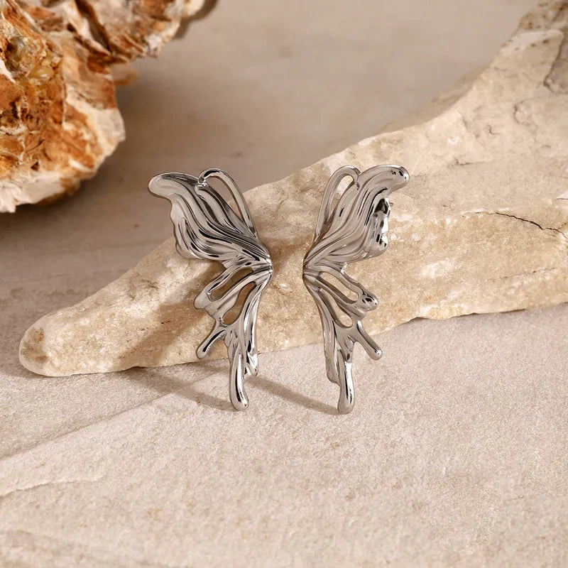 1 Pair Simple Style Classic Style Butterfly 304 Stainless Steel Ear Studs