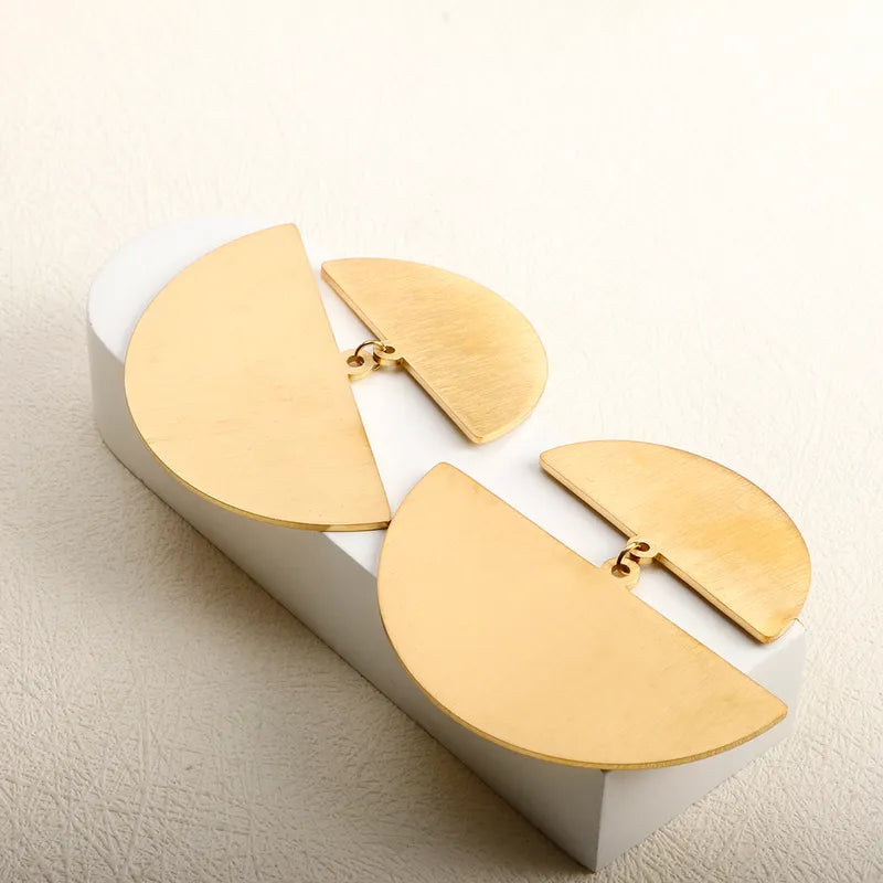 1 Pair Simple Style Classic Style Circle 304 Stainless Steel Drop Earrings