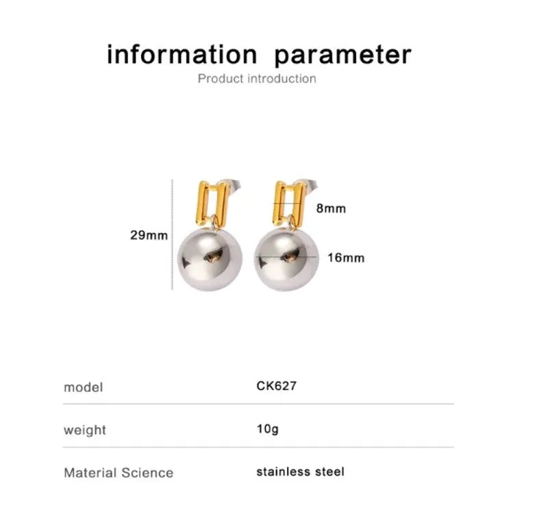 1 Pair Simple Style Classic Style Circle Rectangle 304 Stainless Steel 316 Stainless Steel 18K Gold Plated Drop Earrings