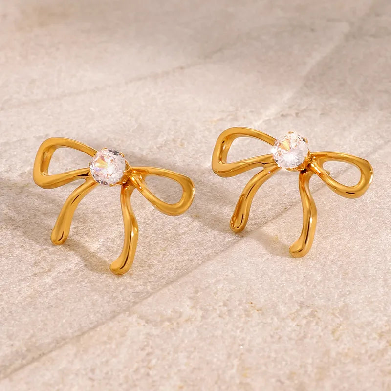 1 Pair Simple Style Classic Style Commute Bow Knot 304 Stainless Steel Ear Studs