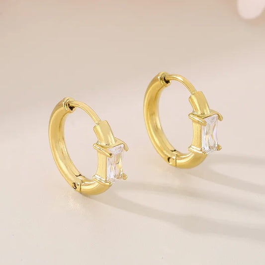 1 Pair Simple Style Classic Style Commute Geometric 304 Stainless Steel 18K Gold Plated Earrings