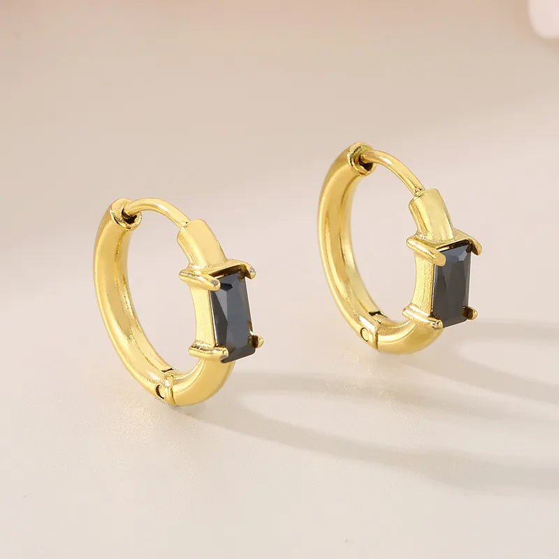 1 Pair Simple Style Classic Style Commute Geometric 304 Stainless Steel 18K Gold Plated Earrings