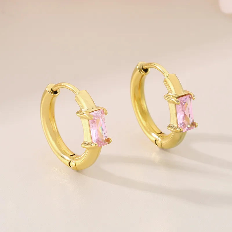 1 Pair Simple Style Classic Style Commute Geometric 304 Stainless Steel 18K Gold Plated Earrings