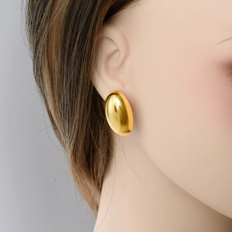 1 Pair Simple Style Classic Style Commute Geometric Plating 304 Stainless Steel Ear Studs