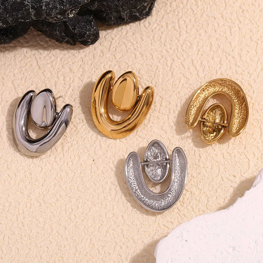 1 Pair Simple Style Classic Style Geometric 304 Stainless Steel 18K Gold Plated Ear Studs