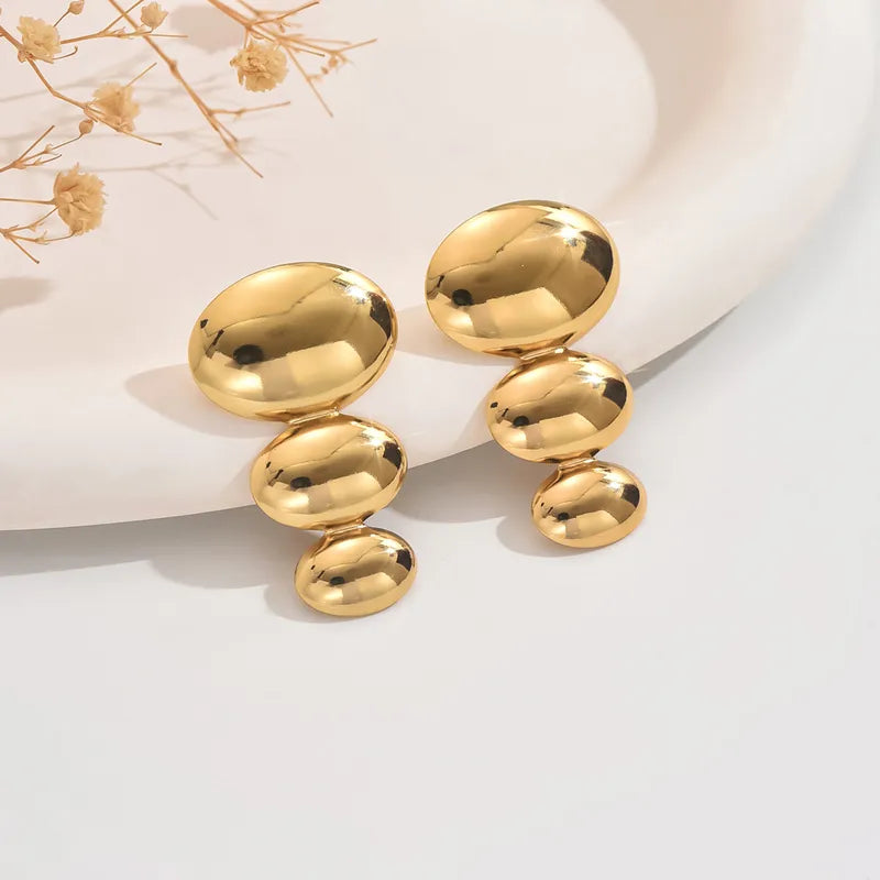 1 Pair Simple Style Classic Style Geometric 304 Stainless Steel Imitation Gold Ear Studs