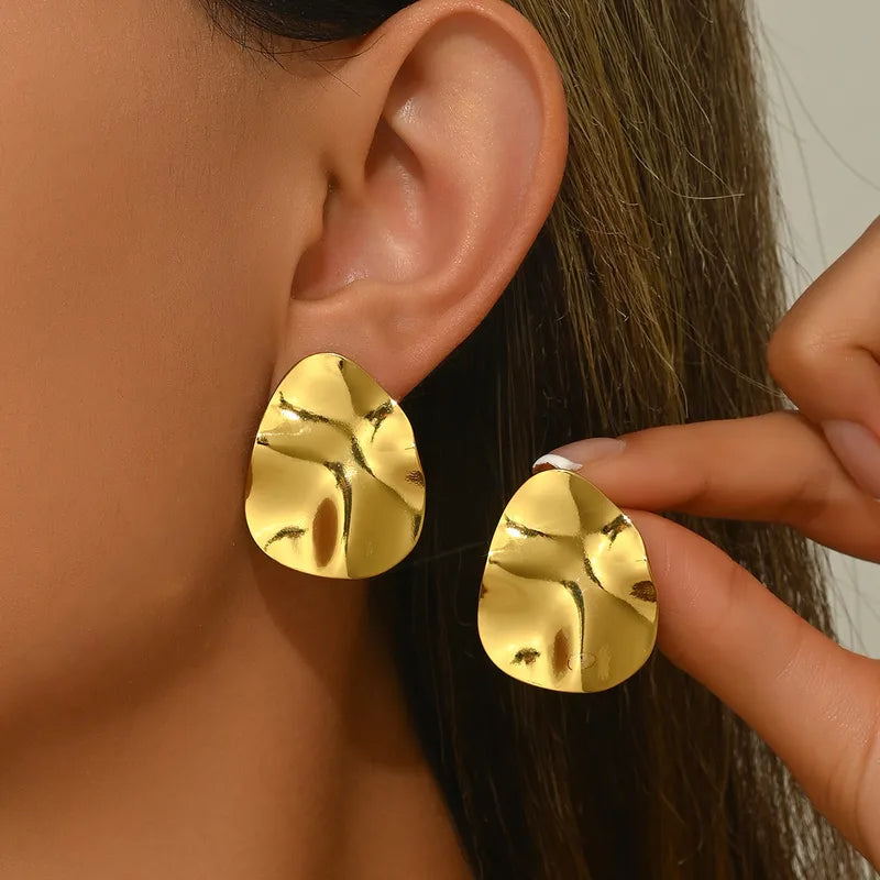 1 Pair Simple Style Classic Style Geometric 304 Stainless Steel Imitation Gold Ear Studs