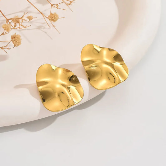 1 Pair Simple Style Classic Style Geometric 304 Stainless Steel Imitation Gold Ear Studs