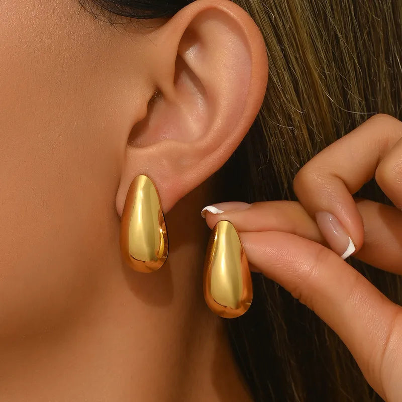 1 Pair Simple Style Classic Style Geometric 304 Stainless Steel Imitation Gold Ear Studs