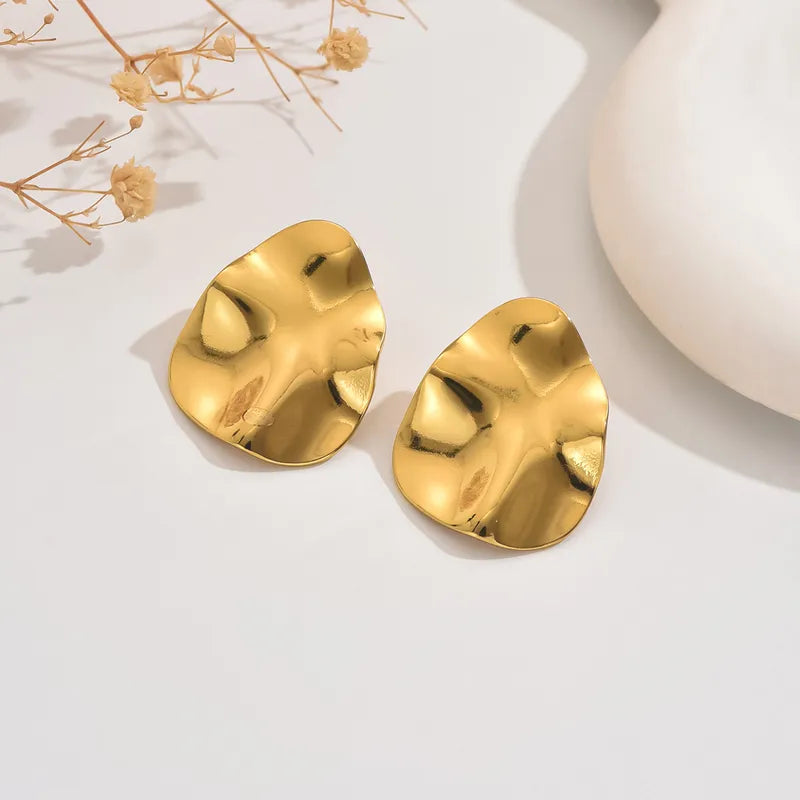 1 Pair Simple Style Classic Style Geometric 304 Stainless Steel Imitation Gold Ear Studs