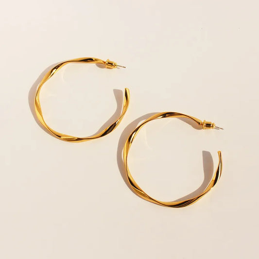 1 Pair Simple Style Classic Style Geometric Brass 24K Gold Plated Earrings