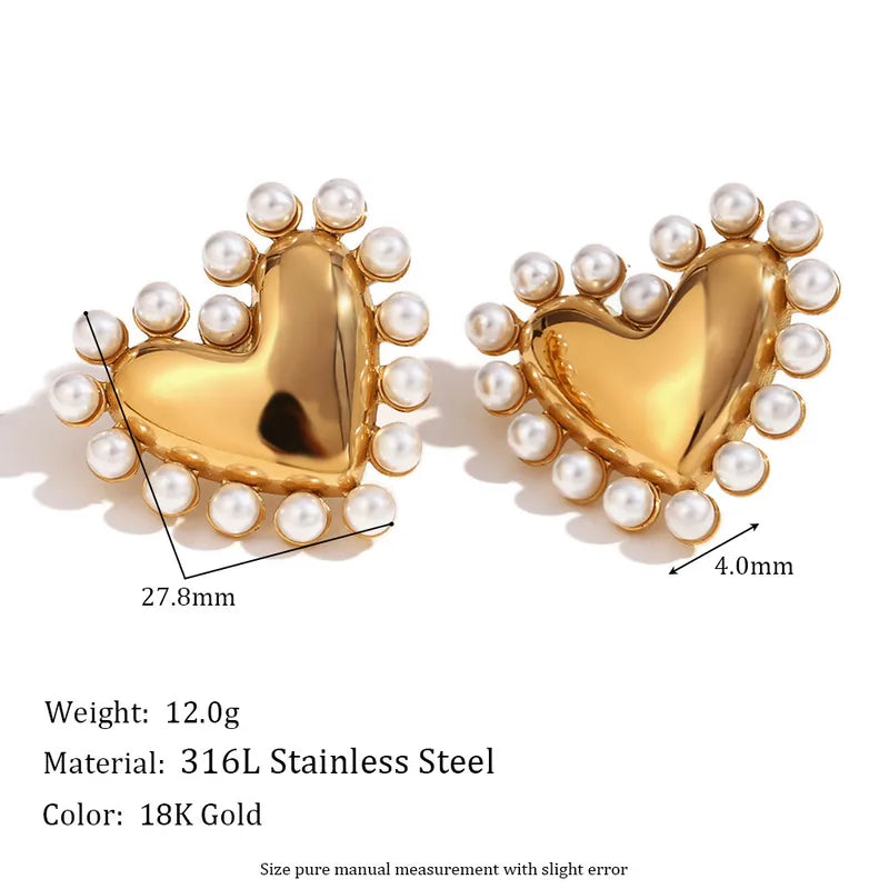 1 Pair Simple Style Classic Style Geometric Star Heart Shape Plating 316L Stainless Steel 18K Gold Plated Ear Studs