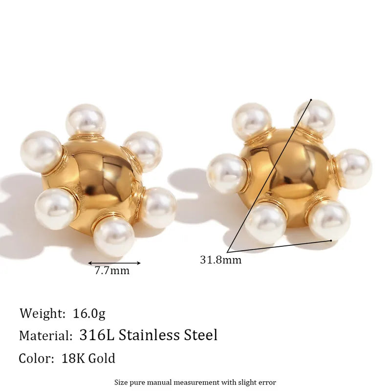 1 Pair Simple Style Classic Style Geometric Star Heart Shape Plating 316L Stainless Steel 18K Gold Plated Ear Studs