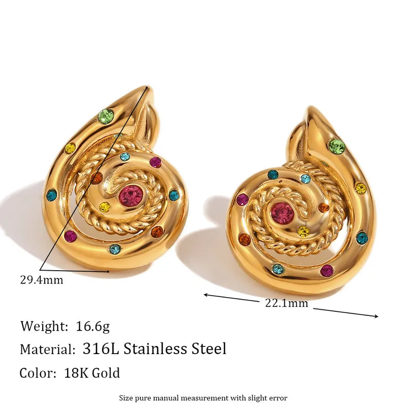 1 Pair Simple Style Classic Style Geometric Star Heart Shape Plating 316L Stainless Steel 18K Gold Plated Ear Studs