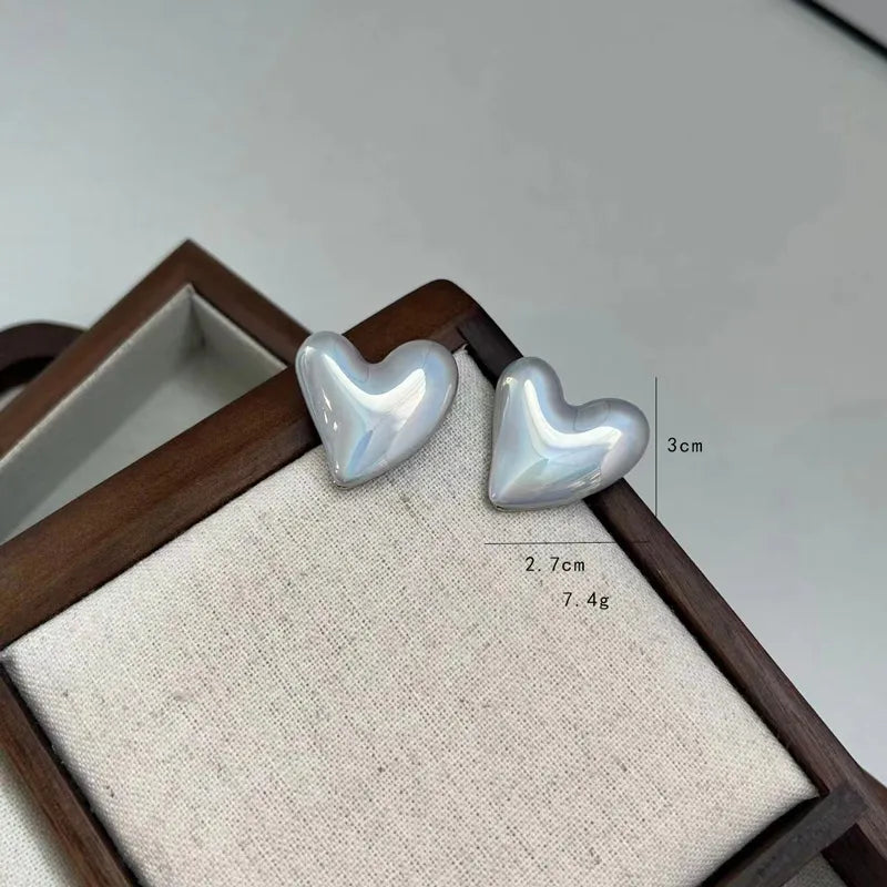 1 Pair Simple Style Classic Style Heart Shape Copper Ear Studs